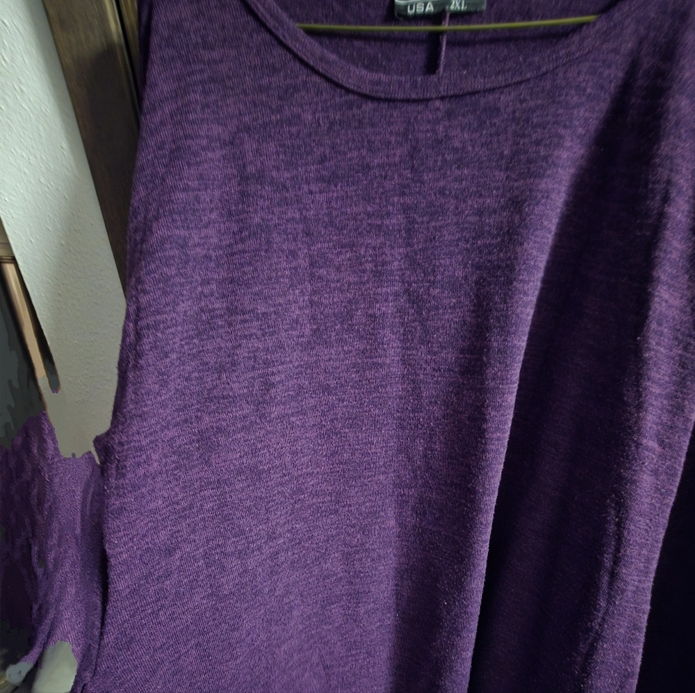 Purple Long Sleeve sweater with Pockets